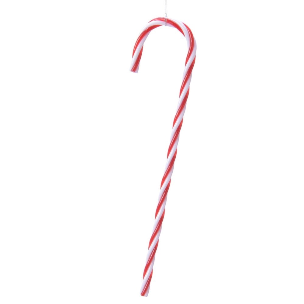 Kersthanger zuurstokken | kunststof | rood/wit | set van 6 | 13cm