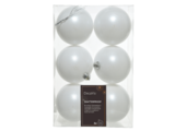 Kerstballen set 6-delig | winterwit | kunststof/onbreekbaar | 8cm