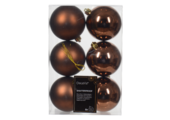 Kerstballen set 6-delig | espresso | kunststof/onbreekbaar | 8cm