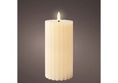 LED kaars | wax | crème/warm wit | ø7,5x17,3cm