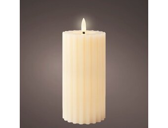 LED kaars | wax | crème/warm wit | ø7,5x17,3cm