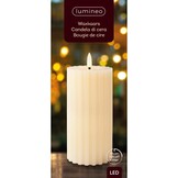 LED kaars | wax | crème/warm wit | ø7,5x17,3cm