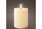LED kaars | wax | crème/warm wit | ø7,5x12,3cm