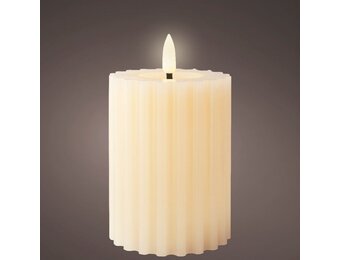 LED kaars | wax | crème/warm wit | ø7,5x12,3cm