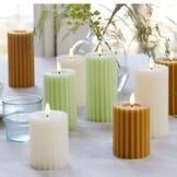 LED kaars | wax | crème/warm wit | ø7,5x12,3cm