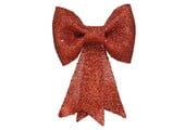 Kerststrik | polyester | rood/glitters | 40cm