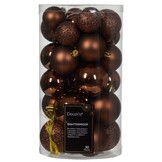 Kerstballen set 30-delig | kunststof/onbreekbaar | espresso | diverse maten