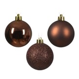 Kerstballen set 30-delig | kunststof/onbreekbaar | espresso | diverse maten