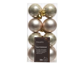 Kerstballen set 16-delig | parel | kunststof/onbreekbaar | 4cm