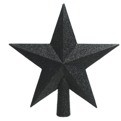 Ster kerstpiek | onbreekbaar | glitter zwart | 19cm