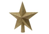 Ster kerstpiek | onbreekbaar | glitter licht goud | 19cm