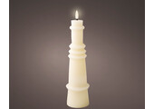 LED kaars | wax | crème/warm wit | ø6,7x26,8cm