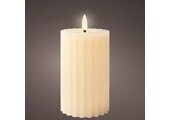LED kaars | wax | crème/warm wit | ø7,5x14,8cm