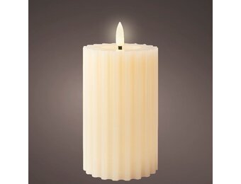 LED kaars | wax | crème/warm wit | ø7,5x14,8cm