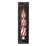 Gedecoreerde kerstpiek van glas | rood/wit | 31cm