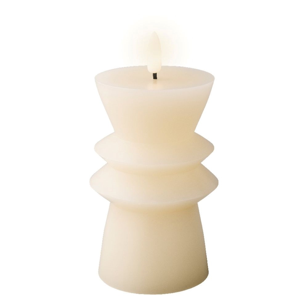 LED kaars | wax | crème/warm wit | ø7,7x14,6cm