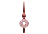 Gedecoreerde donut kerstpiek van glas | multicolor | 31cm