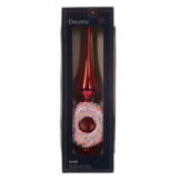 Gedecoreerde donut kerstpiek van glas | multicolor | 31cm