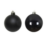 Kerstballen set 6-delig | zwart | kunststof/onbreekbaar | 8cm