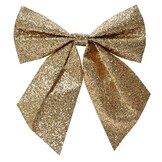 Kerststrik | polyester | goud/glitters | set van 2 | 16cm