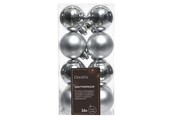 Kerstballen set 16-delig | zilver | kunststof/onbreekbaar | 4cm