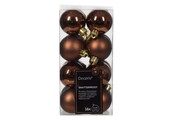Kerstballen set 16-delig | espresso | kunststof/onbreekbaar | 4cm