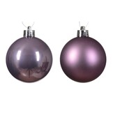 Kerstballen set 12-delig | kristal lila | kunststof/onbreekbaar | 6cm