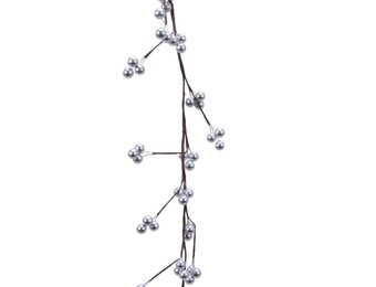 Kerstslinger met besjes | zilver | 130cm