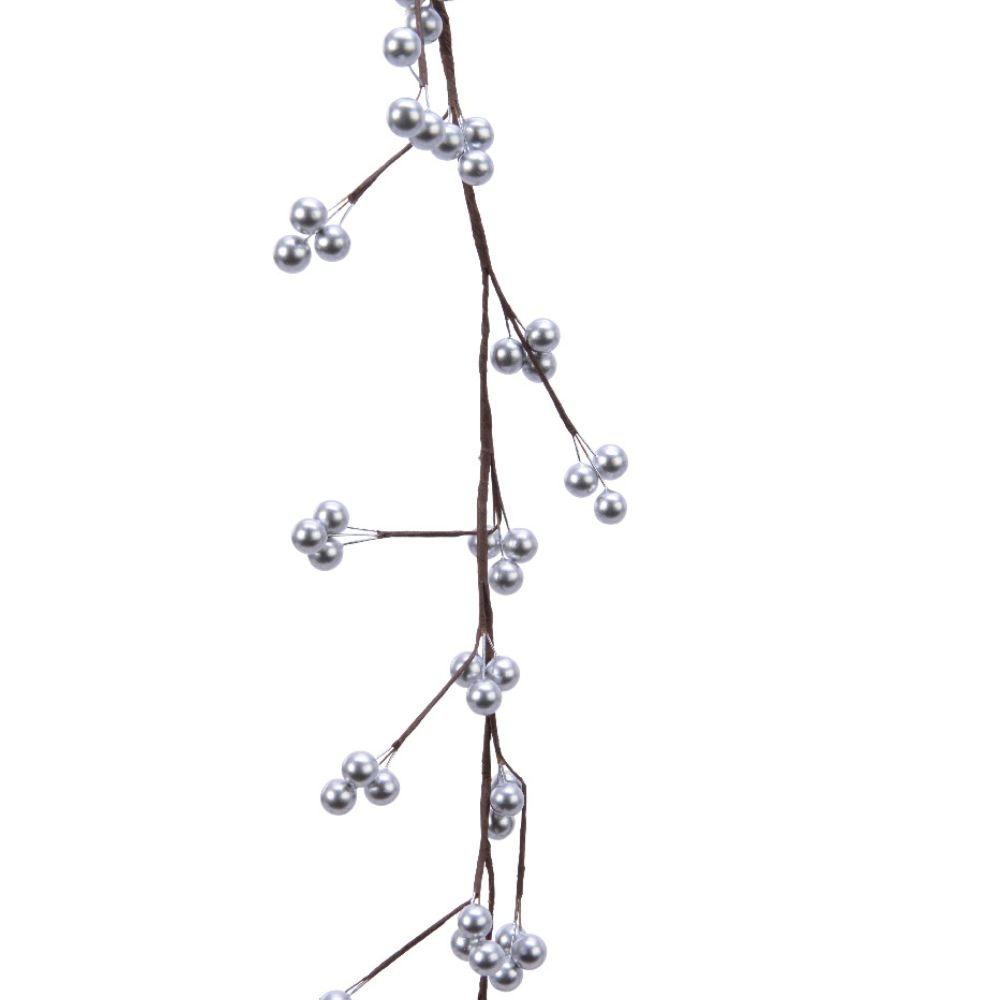 Kerstslinger met besjes | zilver | 130cm