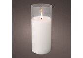 LED kaars | glas & wax | wit/warm wit | ø7,5x17,5cm