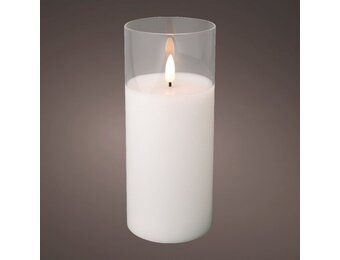 LED kaars | glas & wax | wit/warm wit | ø7,5x17,5cm