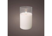 LED kaars | glas & wax | wit/warm wit | ø7,5x12,5cm