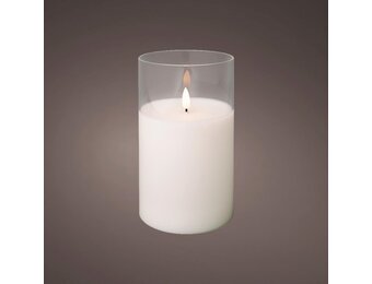 LED kaars | glas & wax | wit/warm wit | ø7,5x12,5cm