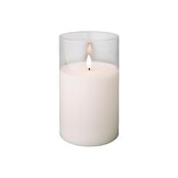 LED kaars | glas & wax | wit/warm wit | ø7,5x12,5cm