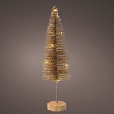 Mini kerstboom decoratief | goud | LED/warm wit | 40cm