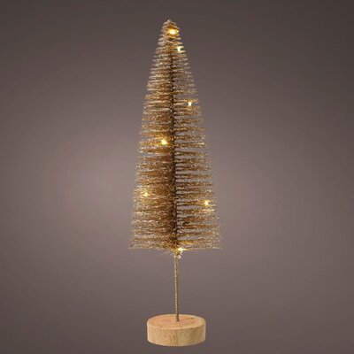 Mini kerstboom decoratief | goud | LED/warm wit | 40cm