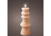 LED kaars | wax | lichtroze/warm wit | ø8,4x23cm
