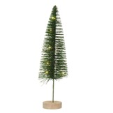 Mini kerstboom decoratief | groen | LED/warm wit | 20cm