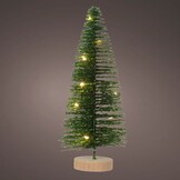 Mini kerstboom decoratief | groen | LED/warm wit | 20cm