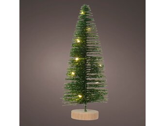 Mini kerstboom decoratief | groen | LED/warm wit | 20cm