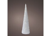 Kerstboom kegel met verlichting | papier | wit | LED/warm wit | 38cm