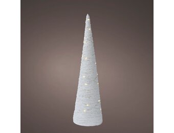 Kerstboom kegel met verlichting | papier | wit | LED/warm wit | 38cm