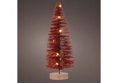 Mini kerstboom decoratief | rood | LED/warm wit | 20cm