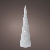 Kerstboom kegel met verlichting | papier | wit | LED/warm wit | 58cm