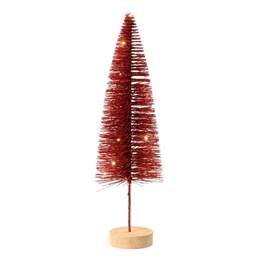 Mini kerstboom rood LED 40cm Kerstland.nl