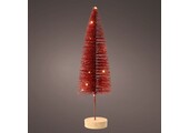 Mini kerstboom decoratief | rood | LED/warm wit | 40cm