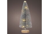 Mini kerstboom decoratief | zilver | LED/warm wit | 20cm