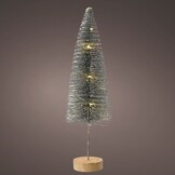 Mini kerstboom decoratief | zilver | LED/warm wit | 30cm