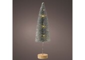 Mini kerstboom decoratief | zilver | LED/warm wit | 30cm