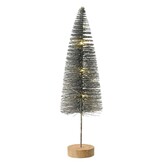 Mini kerstboom decoratief | zilver | LED/warm wit | 40cm
